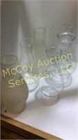 Lot of seven globes clear and frosted