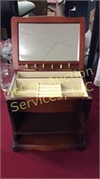 Wooden jewelry box with mirror