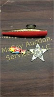 Vintage tin lot to include deputy sheriff badge,