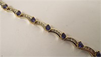 Diamond And Tanzanite Bracelet, 14k Gold