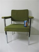 Chaise vintage chromée et tissu