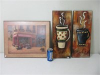 Lot de 3 tableaux