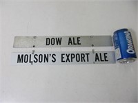 Lot de plaques Molson et Dow Ale