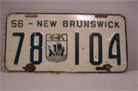 Plaque auto Nouveau Brunswick 1956