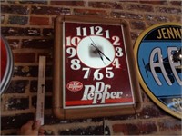 Lighted Dr. Pepper Clock Sign