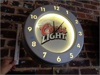 Lighted COORS LIGHT Clock