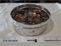 Tin FULL of Foreign Coins