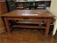 Solid Wood Coffee Table with Drawer