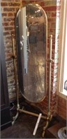 Full Length Mirror with Brass Stand