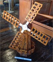 Hand Made Wooden Windmill Decor