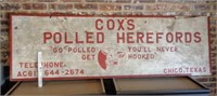 Old Wooden POLLED HEREFORDS Sign