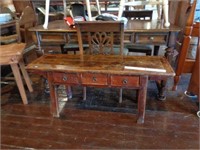 Antique Primitive Table with 3 Drawers
