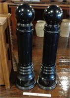 Pair of Heavy Iron Parking Stanchions