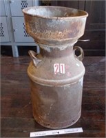 Antique Milk Can with Strainer