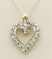 10kt Gold Diamond Heart Pendant