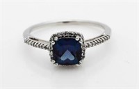 10kt Gold London Blue Topaz & Diamond Ring