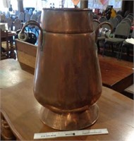 Copper Ash Pot with Porcelain Handles