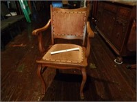 Vintage Padded Wood Chair