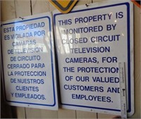 2 Metal Security Cameras Signs