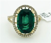 $31,199 14kt Gold 6.13 ct Emerald & Diamod Ring