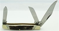 Hen & Rooster Stag Handle Stockman Knife