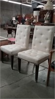 4 stripped upholstered chairs