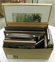 Box Of Framed Art & Empty Frames