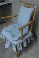 Vintage Wood Chair with Cushions