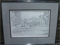 West Front - Monticello Framed, Signed Artwork