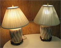 Pair Of Large Table Lamps - Tested