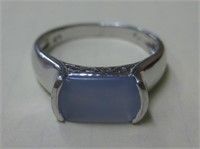 Sterling Silver Aqua Stone Ring