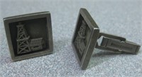 Sterling Silver "Oil Rig" Cuff Links