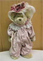 21" Handmade Teddy Bear w/ Clothing & Stand