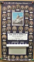 1962 Unused All American Wall Calendar