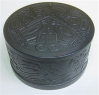 Carved Wood INUIT Container & Lid