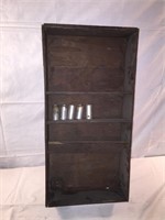 Vintage Wood Shelf w/ Silver Tubes