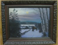 Cliff Johnson framed Oil Painting