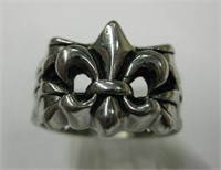 Stainless Steel Fleur De Lis Ring - Ed Force