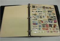 Binder w/ Pages Of Vintage USA & World Stamps