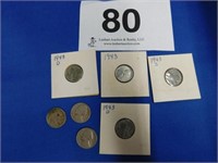 Steel pennies 1943P - two Ds - 1 S - 1935 Buffalo