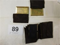 1991 Quaker card cases - 3 black - 4 all brass -