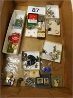 Masonic pins - costume rings, earrings - some