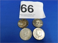 1964D - 1964D - 1965P - 1967P silver Kennedy