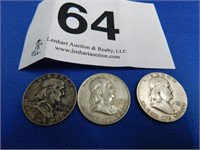 1951 - 1957 -1962 (all D) Franklin half dollars