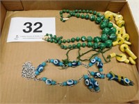 Three stone bead necklaces