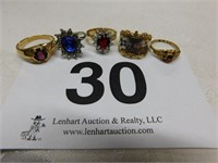 Five size 5 to 6 costume rings