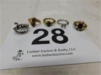 Five size 8 costume rings