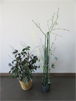 Artificial Bamboo & Plant, 2pc Lot