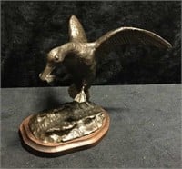 Bronze Duck In Flight Statue Signed By S.A. Efron