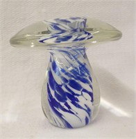 Blue And White Art Glass Paper Weight